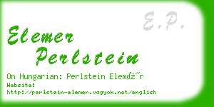 elemer perlstein business card